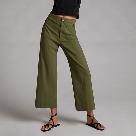Maeve Pants - Anthropologie Maeve The Colette Crop Wide-Leg Linen Blend Pants
